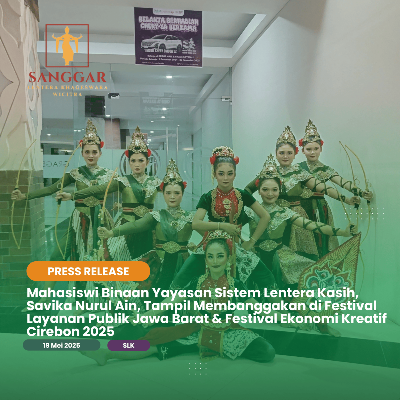 Mahasiswi Binaan Yayasan Sistem Lentera Kasih, Savika Nurul Ain, Tampil Membanggakan di Festival Layanan Publik Jawa Barat &amp; Festival Ekonomi Kreatif Cirebon 2025